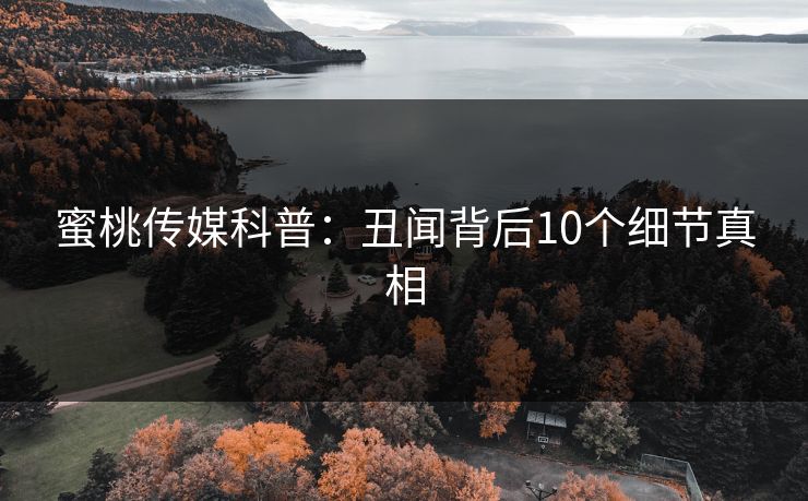蜜桃传媒科普：丑闻背后10个细节真相
