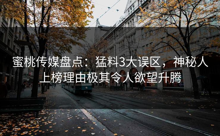 蜜桃传媒盘点：猛料3大误区，神秘人上榜理由极其令人欲望升腾