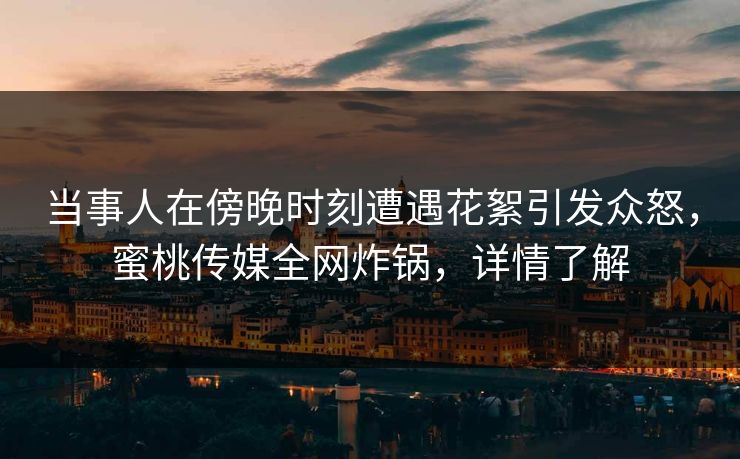 当事人在傍晚时刻遭遇花絮引发众怒，蜜桃传媒全网炸锅，详情了解