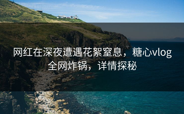 网红在深夜遭遇花絮窒息，糖心vlog全网炸锅，详情探秘
